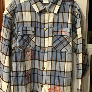 Reebok Blue Plaid Button-Up Shirt